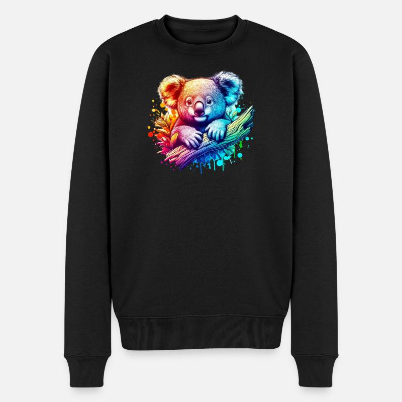 Koala - Männer Premium Bio Pullover - Schwarz