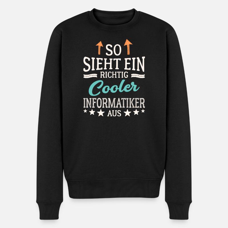 So sieht ein richtig cooler Informatiker aus - Männer Premium Bio Pullover - Schwarz
