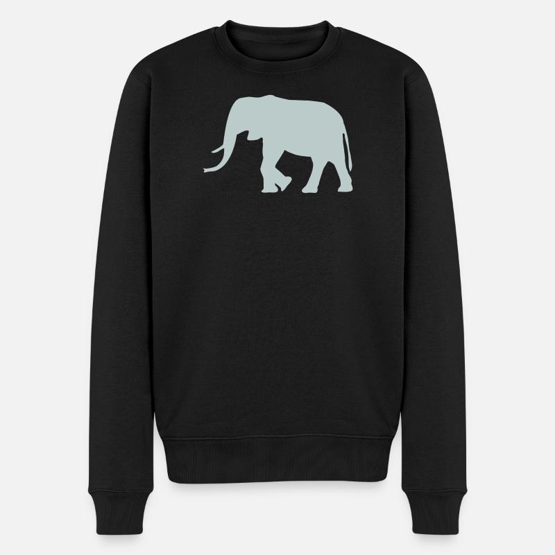 Elefant - Männer Premium Bio Pullover - Schwarz