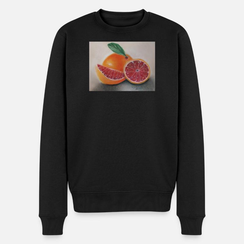 Illustration de l’orange sanguine - Pull Premium bio Homme - noir