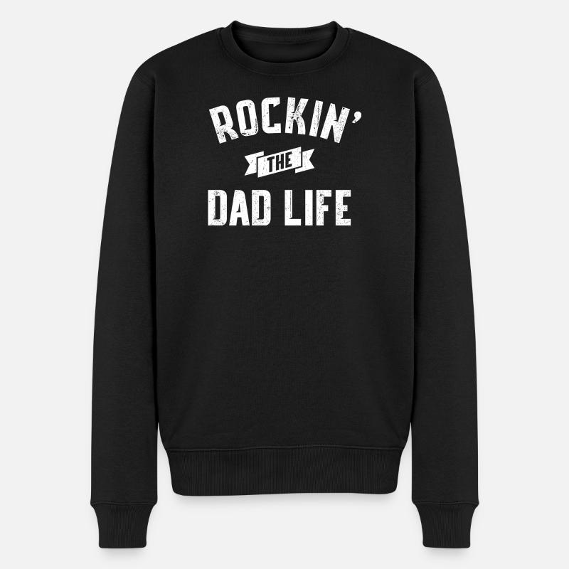 Rockin' Dad Life - Männer Premium Bio Pullover - Schwarz