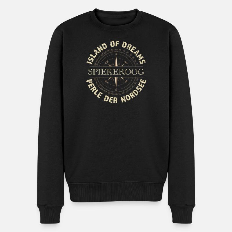 Island of Dreams - Spiekeroog - Männer Premium Bio Pullover - Schwarz