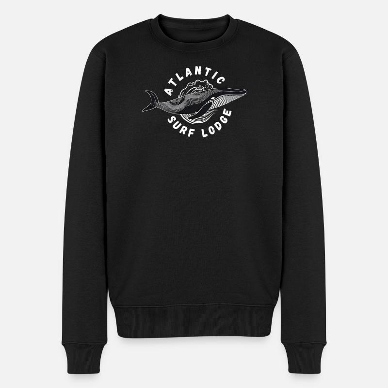 Atlantic Surf Lodge - Männer Premium Bio Pullover - Schwarz