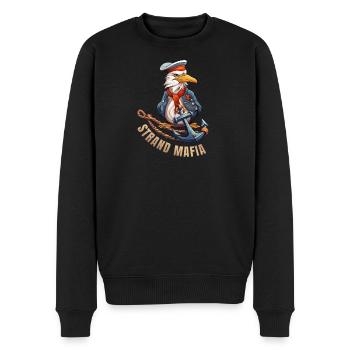 Seefahrer Adler mit Anker - Männer Premium Bio Pullover - Schwarz - Vorne - Nico (187cm)