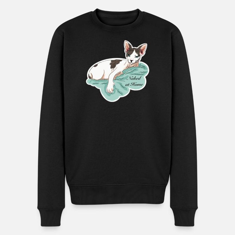 Sphynx nu à la maison - Pull Premium bio Homme - noir
