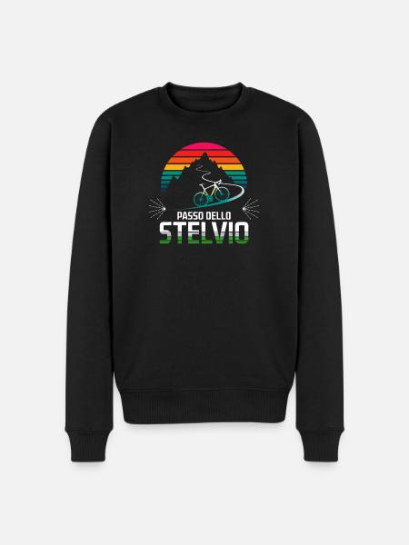 Passo delle Stelvio Cycling Design - Men's Premium Organic Jumper - black