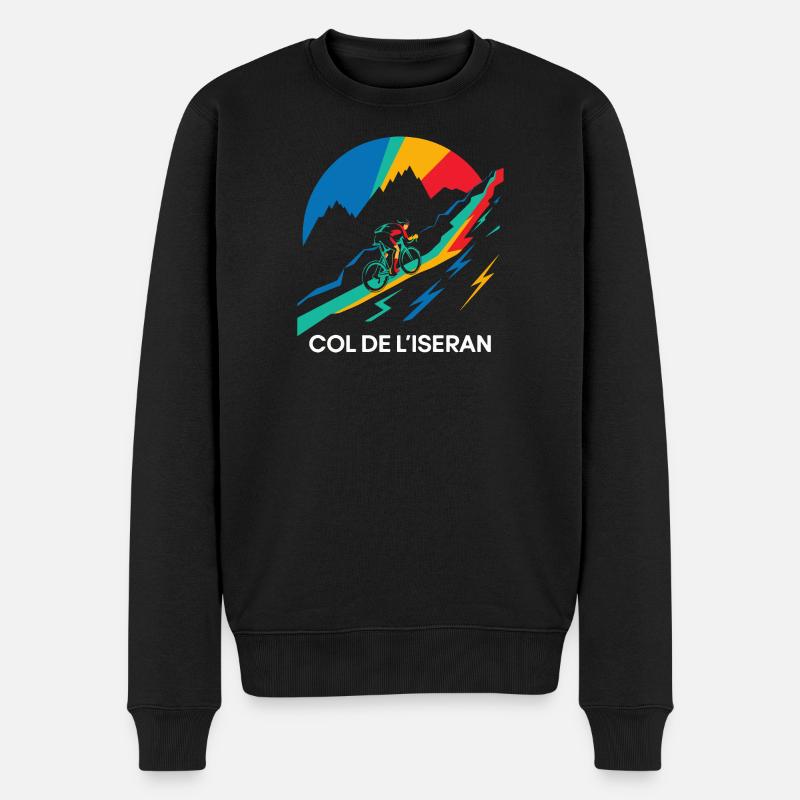 Col de l'Iseran Cycling Frankreich - Männer Premium Bio Pullover - Schwarz