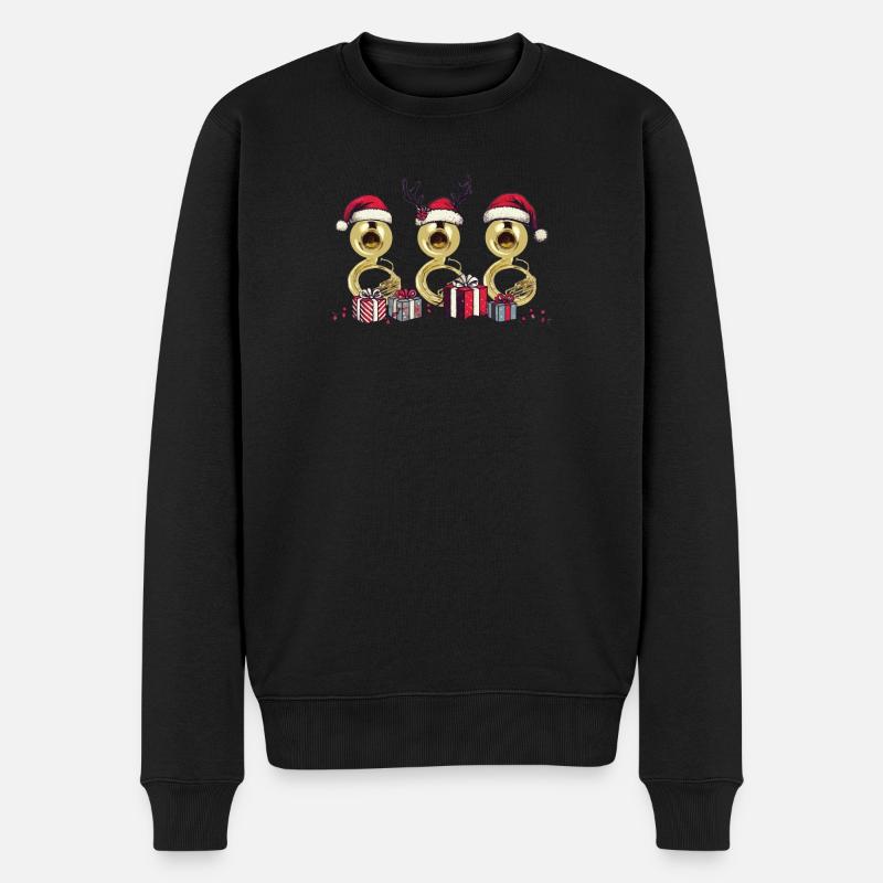 Sousaphon Weihnachten Orchester Blaskapelle - Männer Premium Bio Pullover - Schwarz