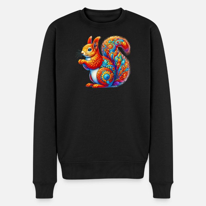 Eichhörnchen - Männer Premium Bio Pullover - Schwarz