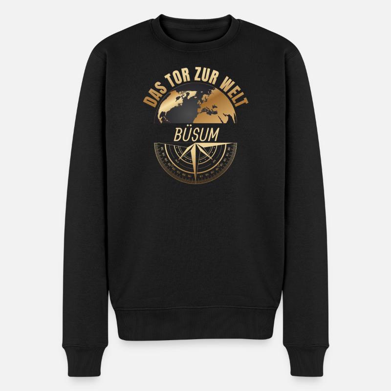 Das Tor zur Welt - Büsum - Männer Premium Bio Pullover - Schwarz