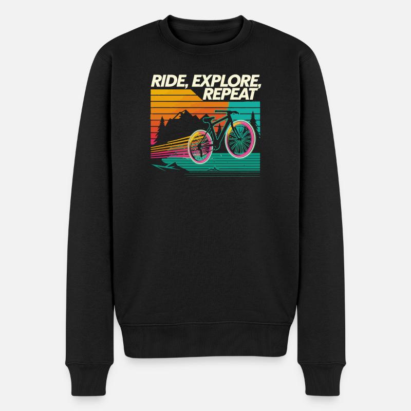 Ride Explore Repeat Adventure - Men's Premium Organic Jumper - black