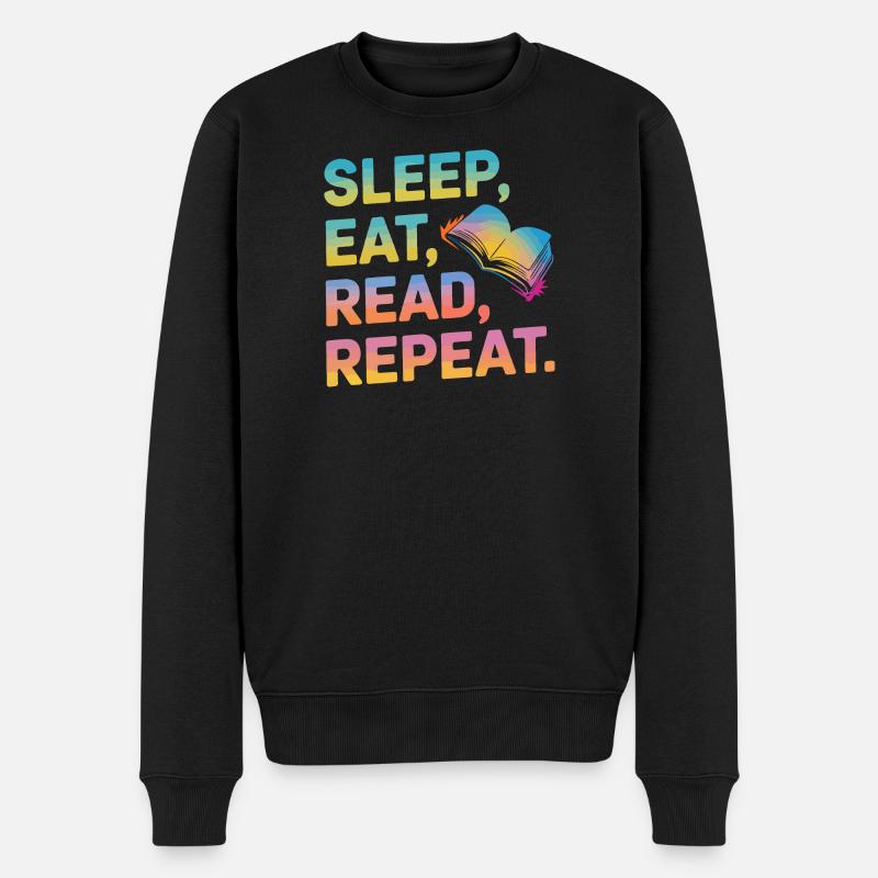 Dormir Manger Lire Répéter - Pull Premium bio Homme - noir
