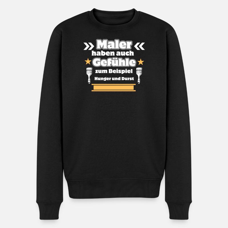 Maler Gefühle - Männer Premium Bio Pullover - Schwarz