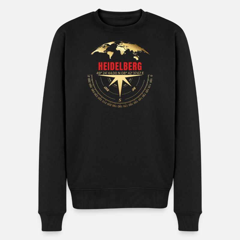 Koordinaten Heidelberg - Männer Premium Bio Pullover - Schwarz