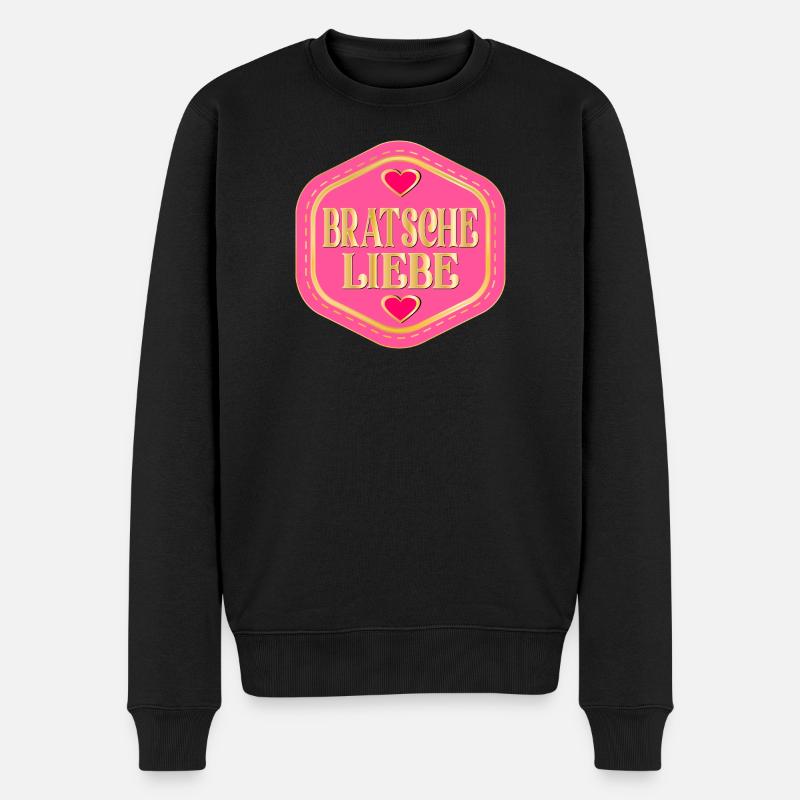MUSIK INSTRUMENT BRATSCHE LIEBE - Männer Premium Bio Pullover - Schwarz