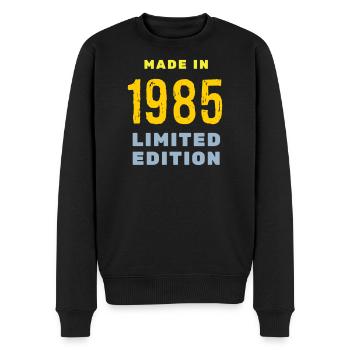 1985 - Männer Premium Bio Pullover - Schwarz - Vorne - Nico (187cm)