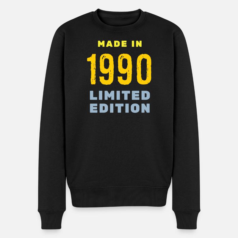 1990 - Männer Premium Bio Pullover - Schwarz