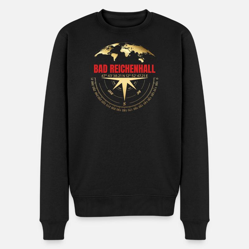 Koordinaten Bad Reichenhall - Männer Premium Bio Pullover - Schwarz
