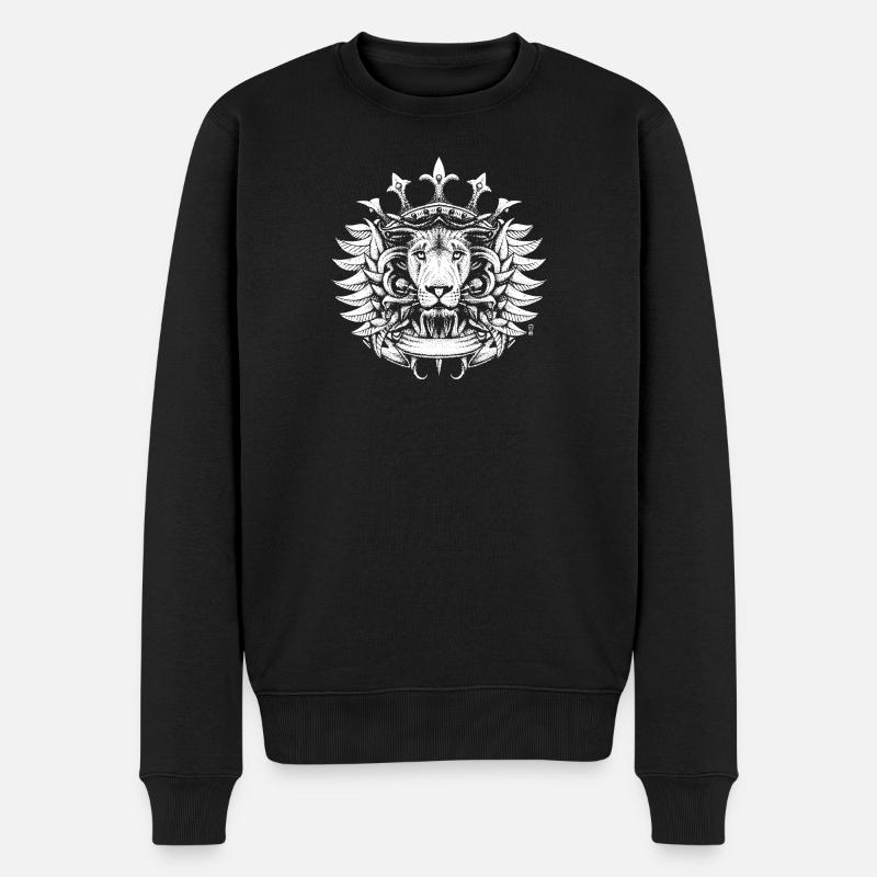 Lion Roi - Pull Premium bio Homme - noir