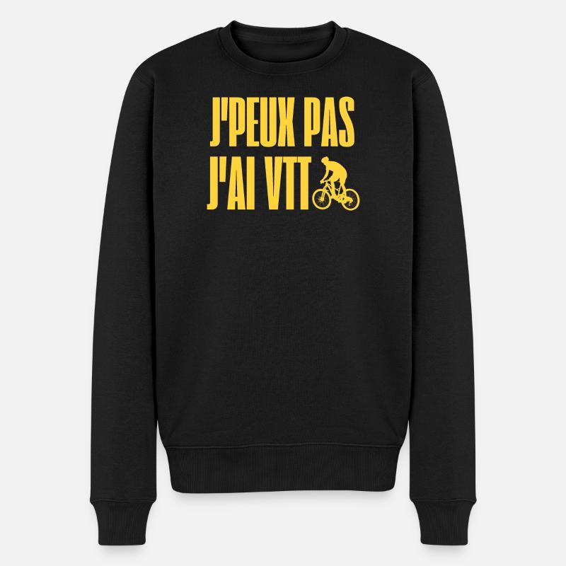 Ich kann nicht Mountainbiken - Männer Premium Bio Pullover - Schwarz
