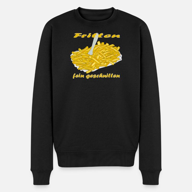 Pommes Frittes - Männer Premium Bio Pullover - Schwarz