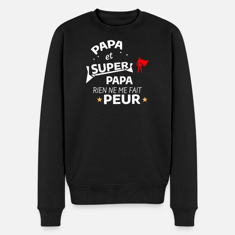 Super Papa et Hero Superpapa - Pull Premium bio Homme - noir
