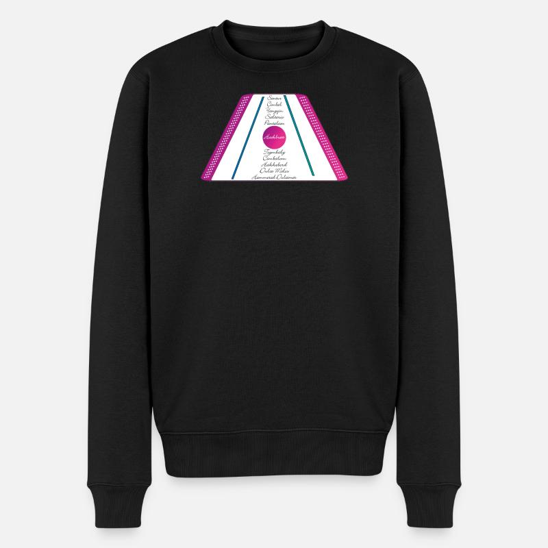 Hackbrett lila pink petrol gruen2 - Männer Premium Bio Pullover - Schwarz