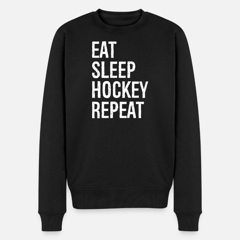 Eat sleep hockey repeat - Pull Premium bio Homme - noir
