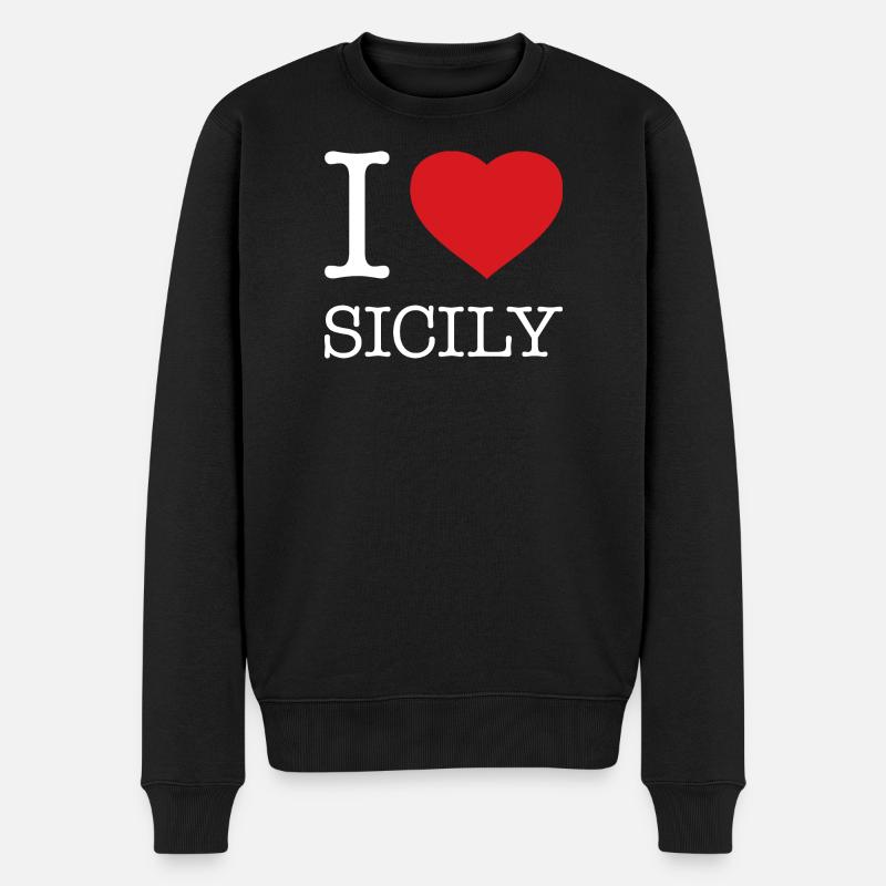 J’AIME LA SICILE Sizilien - Pull Premium bio Homme - noir