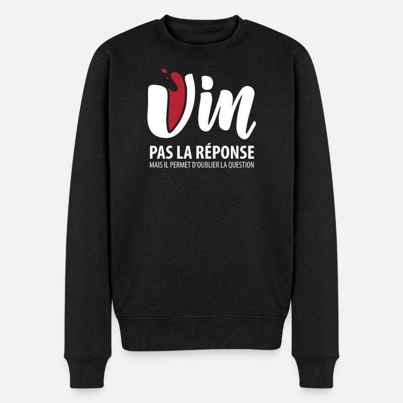 Vin pas la solution (foncé) - Pull Premium bio Homme - noir