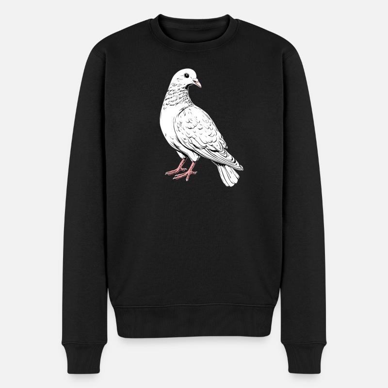 Taube Weiß Stadttaube Ringeltaube Weiße Tauben - Männer Premium Bio Pullover - Schwarz