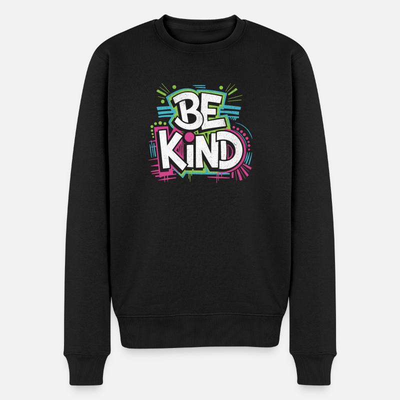 Be Kind - Neon! - Männer Premium Bio Pullover - Schwarz