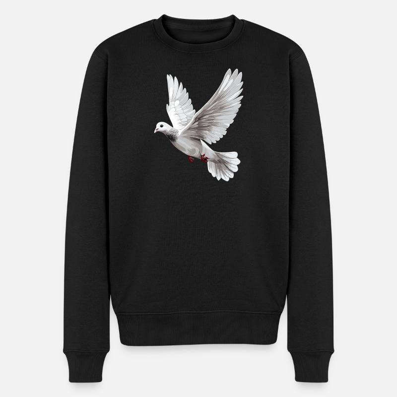 Taube Weiß Frieden Peace Ringeltaube Weiße Tauben - Männer Premium Bio Pullover - Schwarz