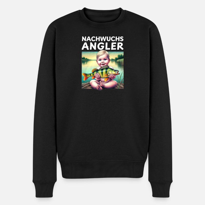 Nachwuchs Angler - Baby Geschenk - Männer Premium Bio Pullover - Schwarz