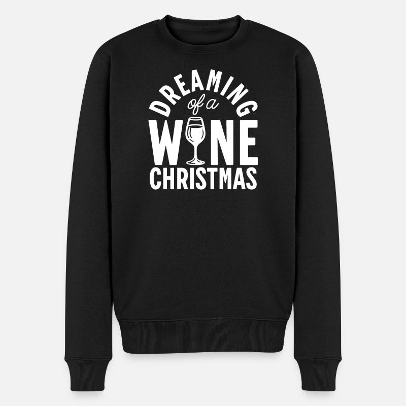 Weinträume zu Weihnachten - Männer Premium Bio Pullover - Schwarz