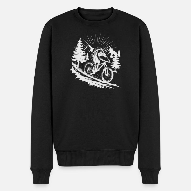 MTB Mountainbike - Männer Premium Bio Pullover - Schwarz