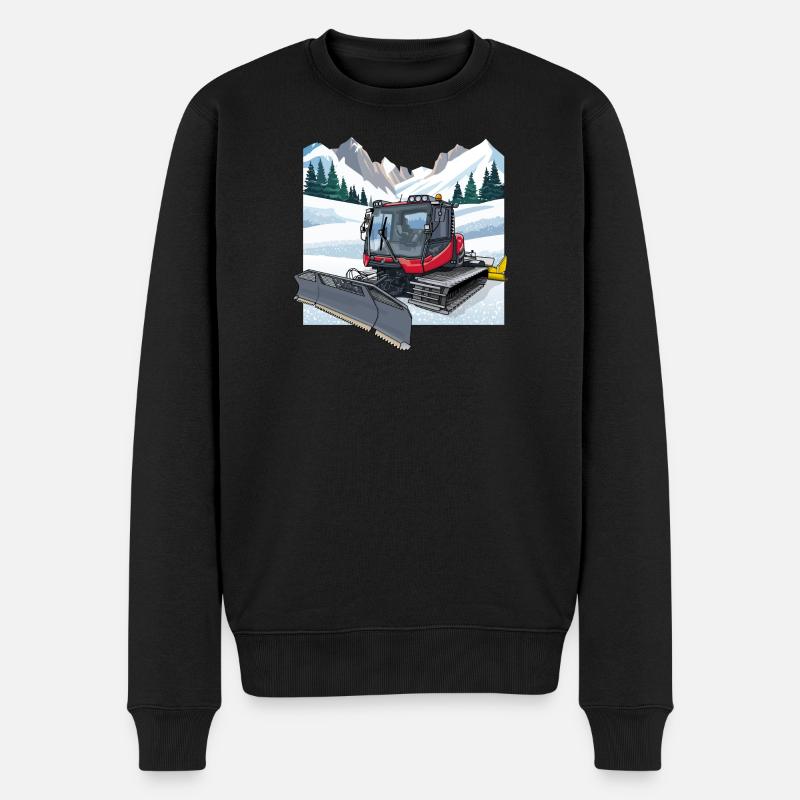 Pistenraupe beim Räumen - Männer Premium Bio Pullover - Schwarz