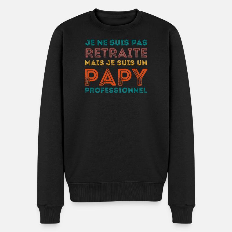 ICH BIN EIN RETRO-PROFI-OPA - Männer Premium Bio Pullover - Schwarz