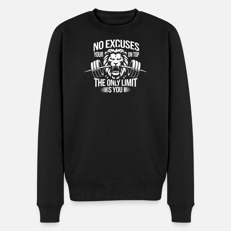 Pas d’excuses Gym Lion - Pull Premium bio Homme - noir