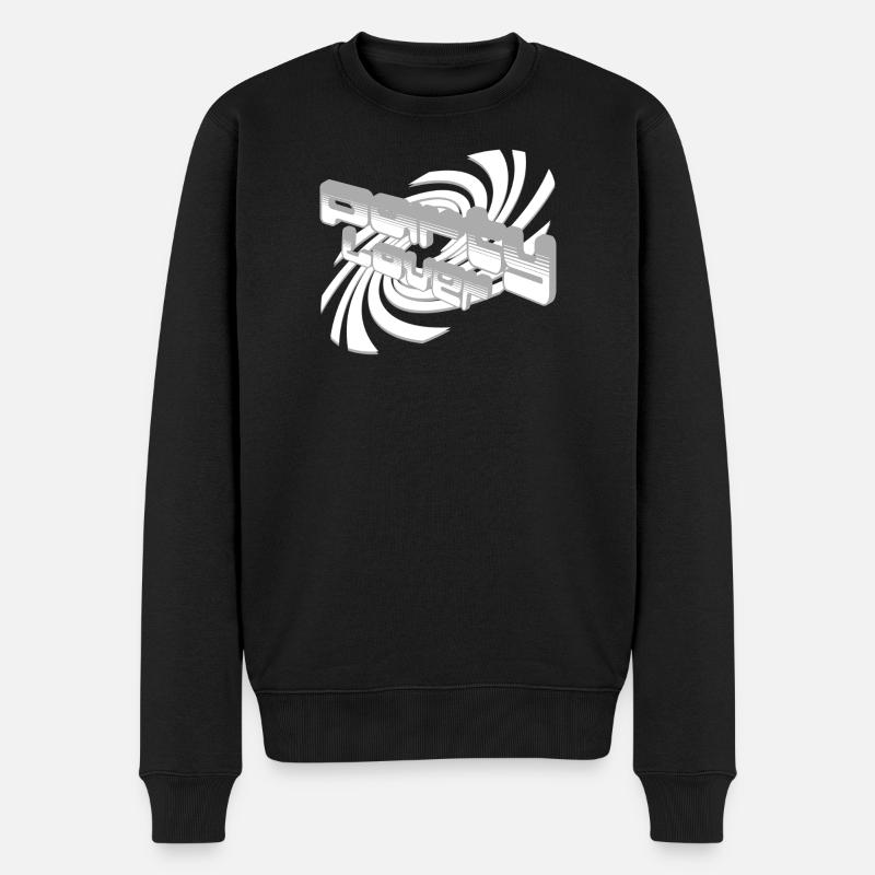3D Klangwellen Schrift-Design - Männer Premium Bio Pullover - Schwarz