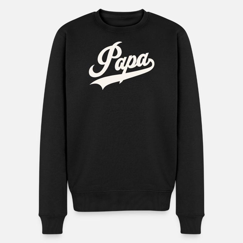 Klassisches Papa-Skript - Männer Premium Bio Pullover - Schwarz