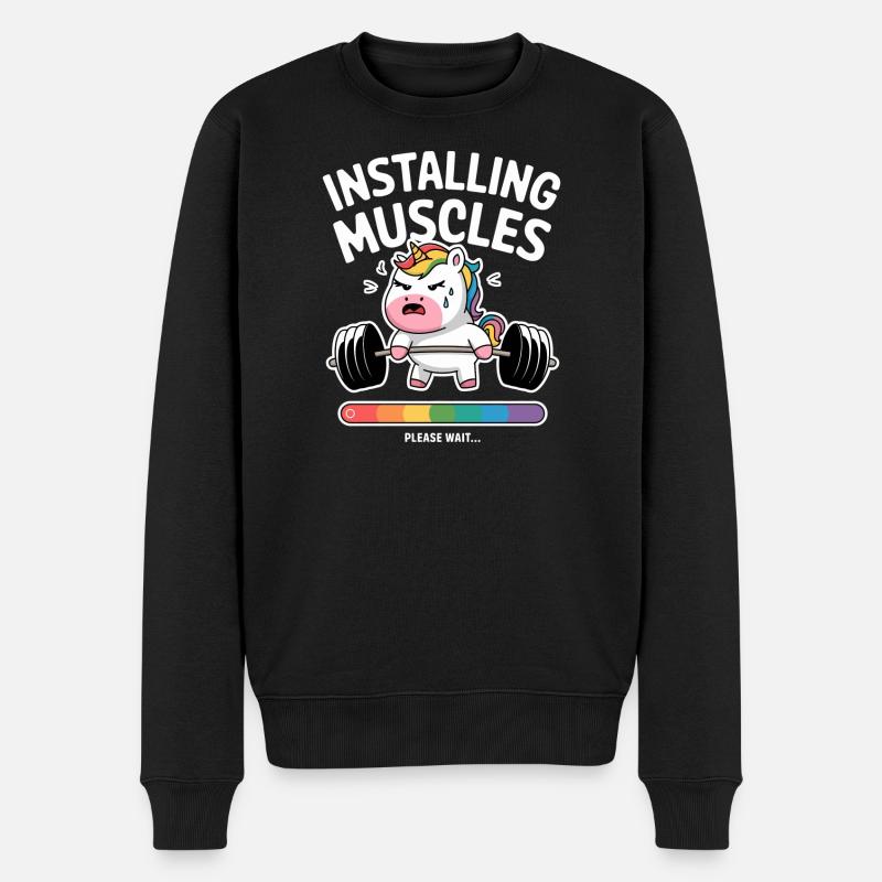Installation de Muscles Licorne - Pull Premium bio Homme - noir
