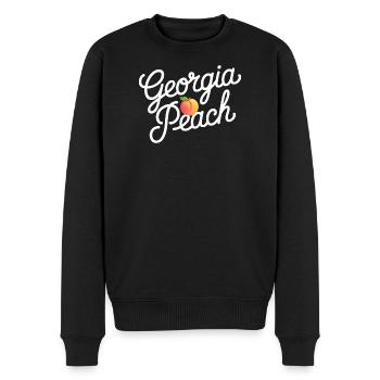 Georgia Peach Script Logo - Pull Premium bio Homme - noir - Devant - Nico (187cm)