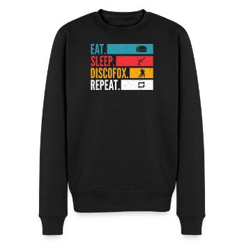 Eat Sleep Discofox Repeat für Tänzer - Männer Premium Bio Pullover - Schwarz - Vorne - Nico (187cm)