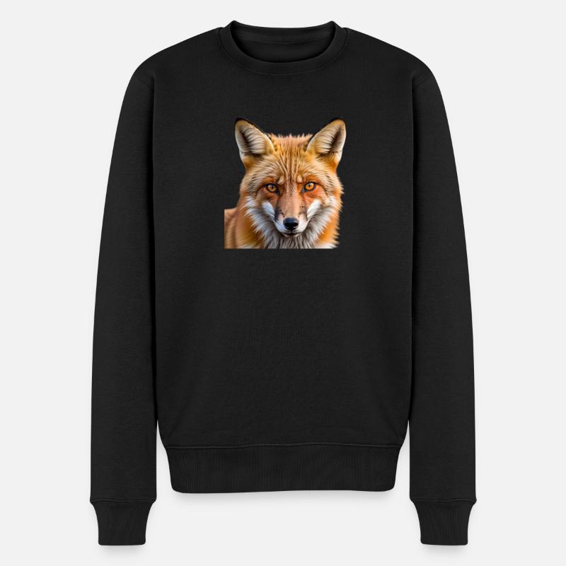 Fuchs Tierbild - Männer Premium Bio Pullover - Schwarz