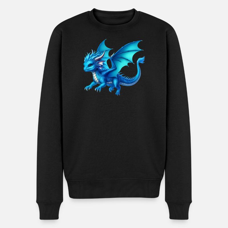 Drache - Männer Premium Bio Pullover - Schwarz