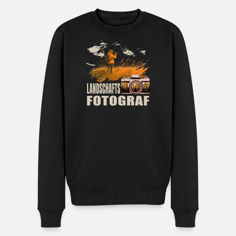 Landschafts Fotograf - Männer Premium Bio Pullover - Schwarz