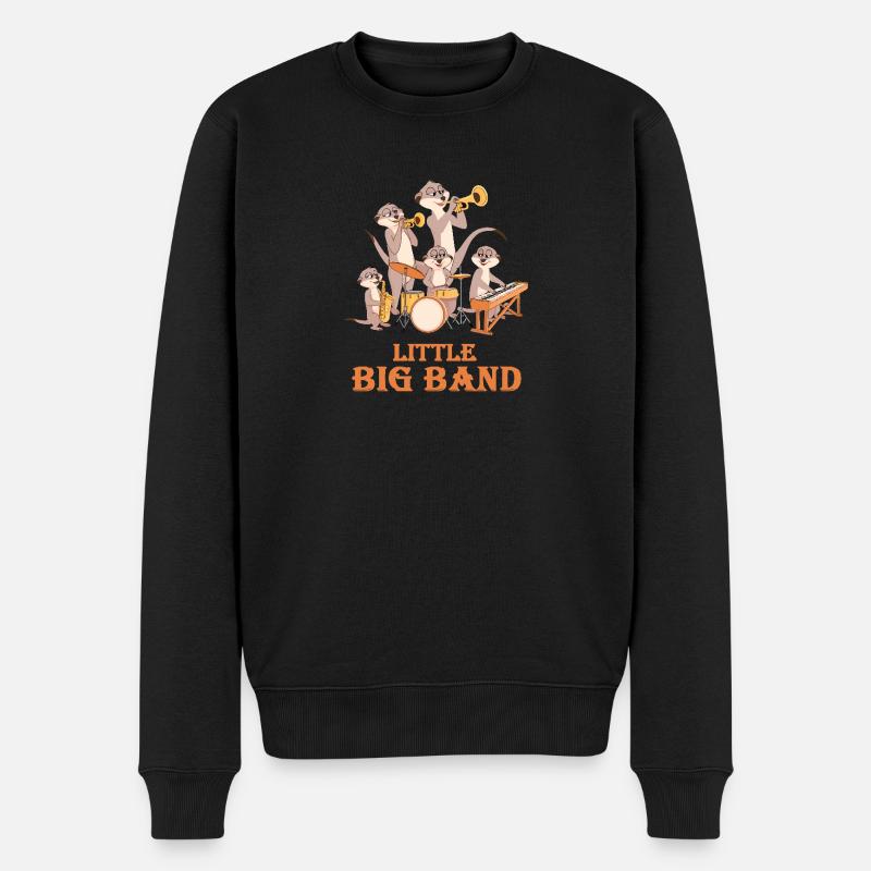 Erdmännchen Little Big Band - Männer Premium Bio Pullover - Schwarz