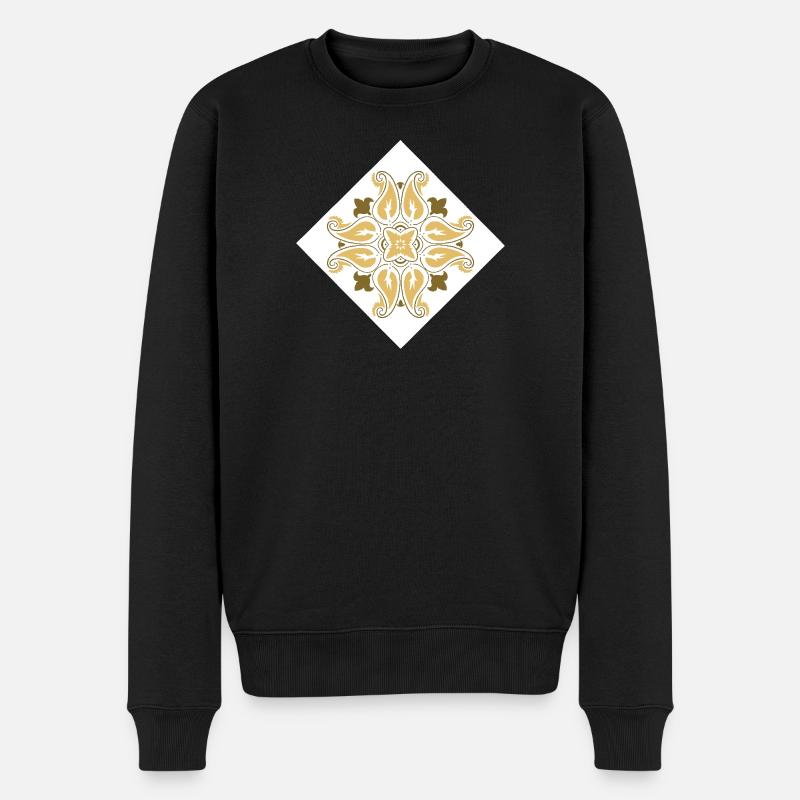 orientalisches Muster Marokko Brauntöne - Männer Premium Bio Pullover - Schwarz