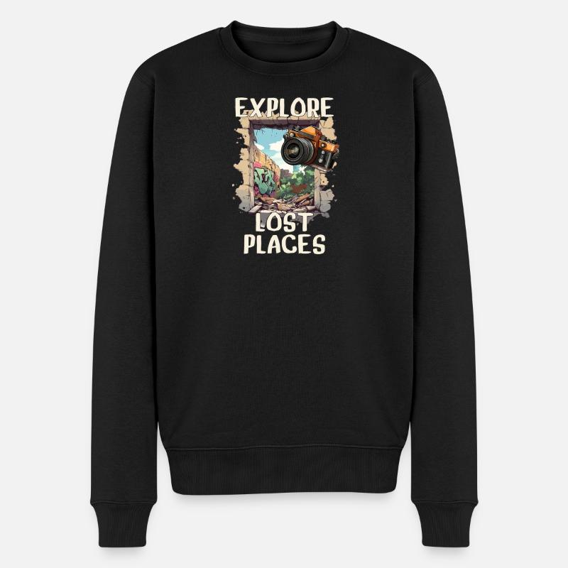 Explore Lost Places - Männer Premium Bio Pullover - Schwarz